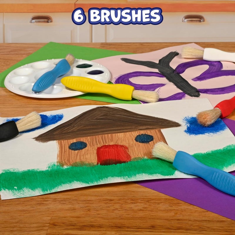 READY 2 LEARN - CE-6675 Triangle Grip Paint Brushes - Set of 6 - 18m+ - Easy to Grip Paint Brushes for 2, 3 and 4 Year Olds - Encourage Writing Grip - Image 2